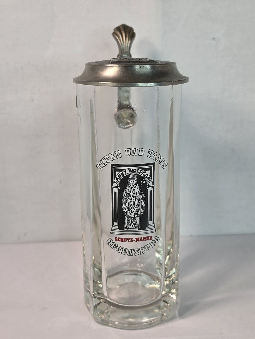 Thurman Und Taxis, Rastal Crystal Glass Stein w/ Pewter Lid. Qualiy Collectible.